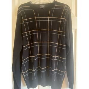 Docker’s Men’s Lightweight Sweater Acrylic Large Black Blue Yellow